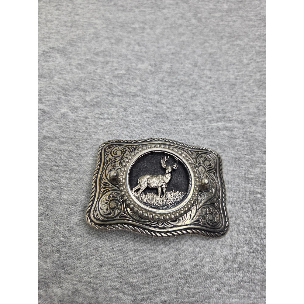 Womens Vintage Buck Deer 10 Point Hunting Belt Buckle